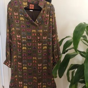 Tory Burch butterfly dress size 6 long sleeve